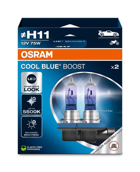 Osram cool blue boost H11 white xenon look halogen bulbs | 62211CBB-HCB - 0