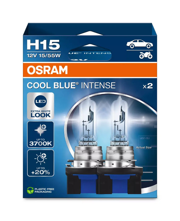 Ampoules halogènes Osram Cool Blue Intense (NEXT GEN) H15 |64176CBN-HCB