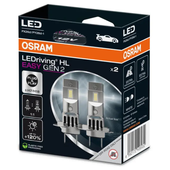 Osram H7 LED easy halogen replacement bulb Easy installation HL easy 64210DWESY2 GEN2