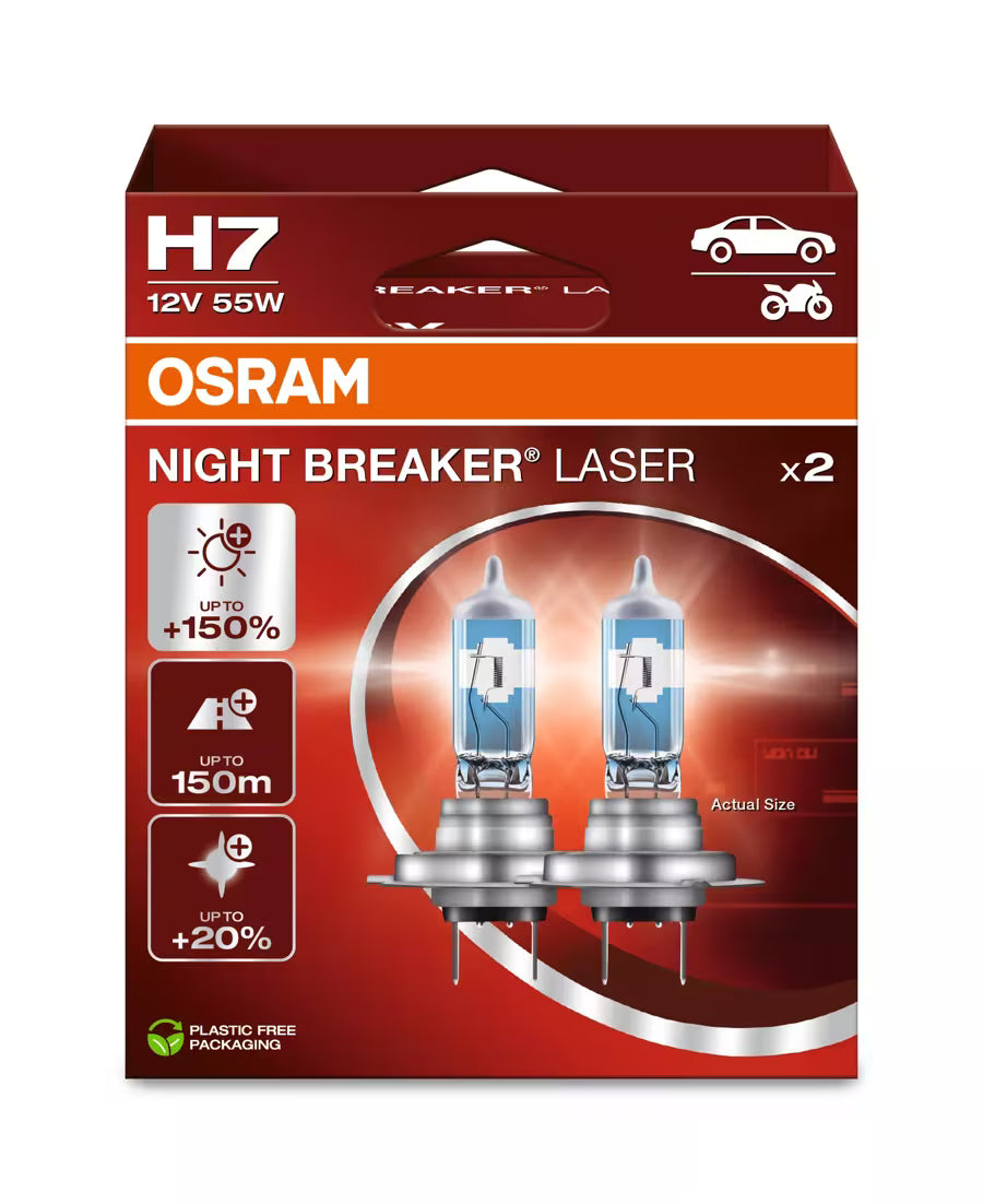 Osram Night Breaker Laser H7 halogeenlampen - 64210NL-2HB - 2 stuks