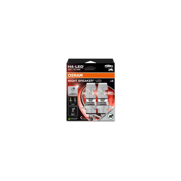 Osram NIGHT BREAKER® LED SPEED 450 H4 LED conversion for halogen headlights - Street legal - 64193DWNBSP-2HB - ECE