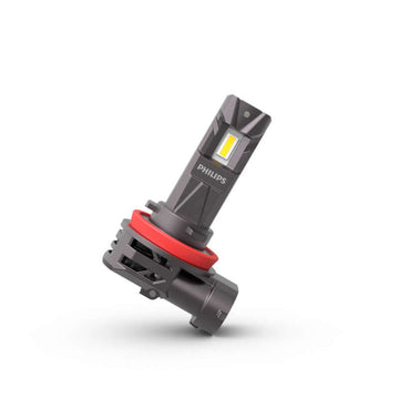 Philips LED H8 H9 H16 12V Ultinon access LED upgrade bulbs | 11366U2500CX displayed at an angle.