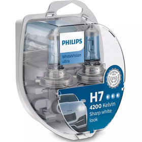 Philips WhiteVision Ultra H7 halogen bulb 2 pack Sharp white look halogen bulbs 12972WVUSM