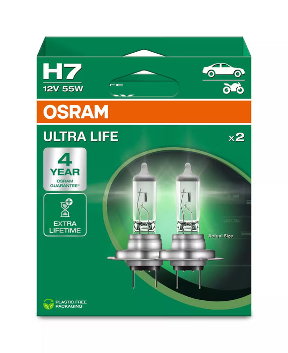 Osram Ultra LIfe H7 halogeenlampen - 64210ULT - 2 lampen