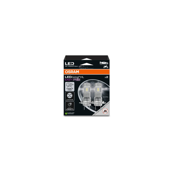 Osram LEDriving HL EASY FREE H7/H18 LED Bulbs, Easy install, No CANbus - 64210DWESYF2-2HB